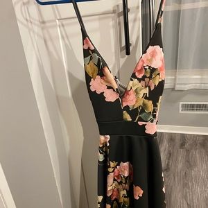 Windsor black floral skater dress